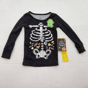 Trick Or Treat Sleep Toddler Size 2T Halloween Long Sleeve Glow PJ Top